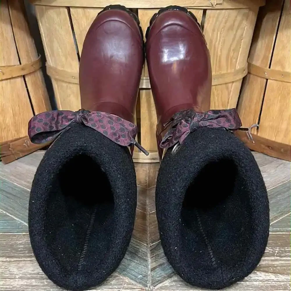 Bogs Alex Solids Burgundy Waterproof Lined Insulated Rain Boots Womens Size 8